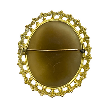 18ct Yellow Gold Hardstone Cameo Brooch