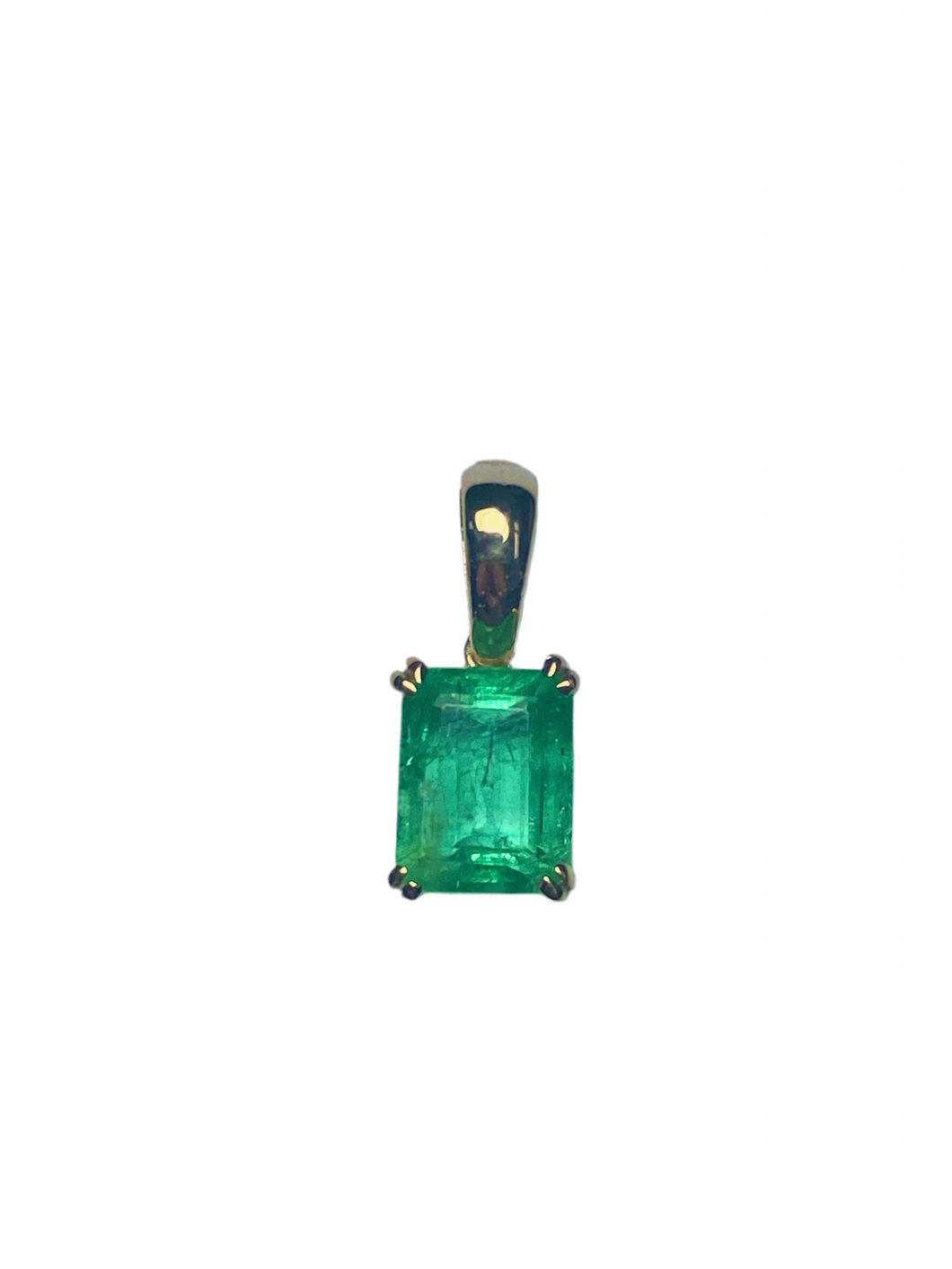 0.7ct Emerald Pendant in 9ct Yellow Gold
