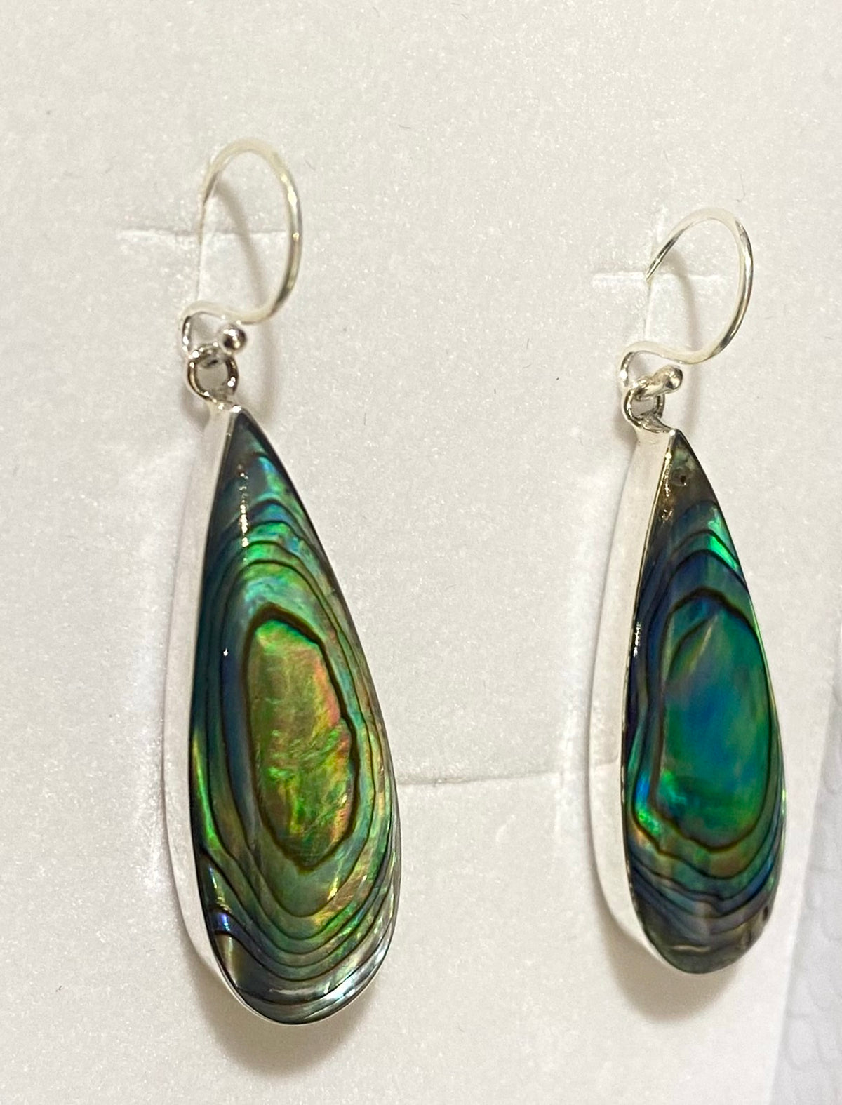 Sterling Silver Abalone Shell Drop Earrings – 34mm