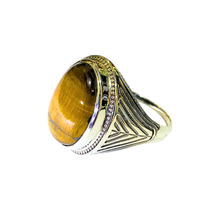 Sterling Silver Tigers Eye Cabochon Signet Ring