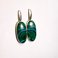 Malachite sterling silver earrings