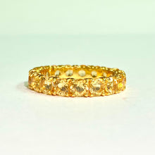 Sterling Silver Gold Plated Citrine Eternity Band
