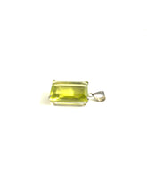 Large Silver Green Citrine Pendant