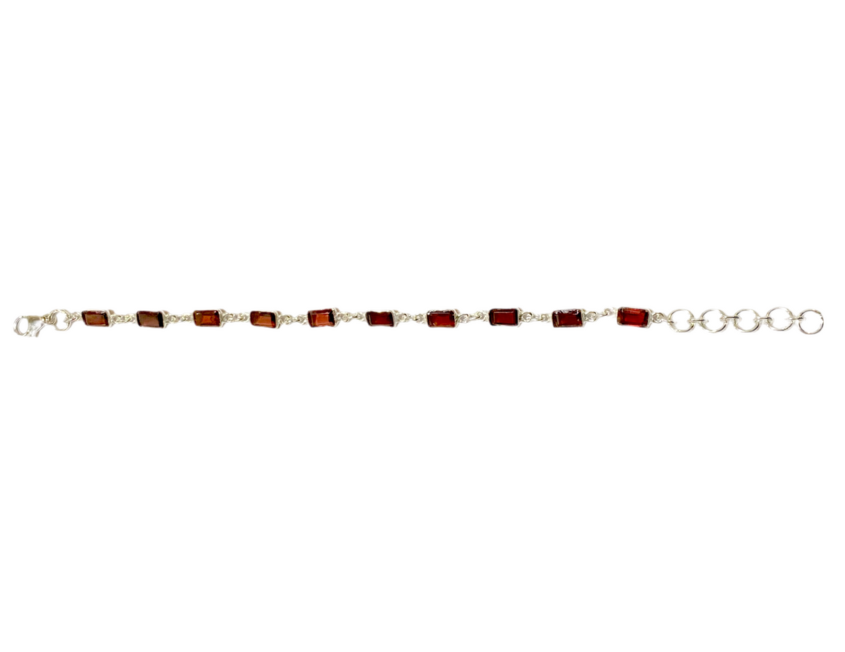 Garnet Bracelet in Sterling Silver