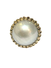 Unique Vintage 14ct Yellow Gold Mabe Pearl Cocktail Ring