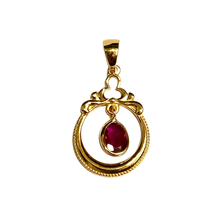9ct Yellow Gold Ruby Birthstone Pendant