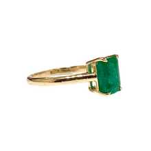 9ct Yellow Gold Natural Emerald Solitaire Ring