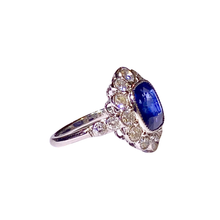 3ct Sapphire and Diamond Cluster Ring