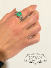 18ct White Gold Emerald and Diamond Ring