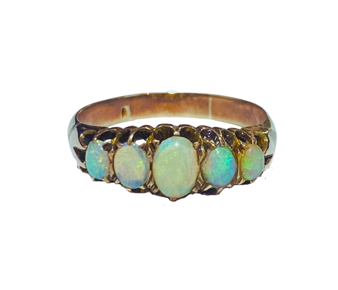 Antique 18ct Gold Opal Bridge Ring