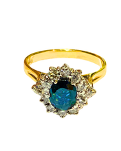 0.9 Carat Sapphire and Diamond Ring set in 18ct Yellow Gold