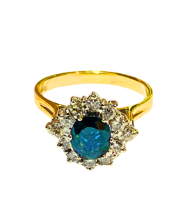 0.9 Carat Sapphire and Diamond Ring set in 18ct Yellow Gold