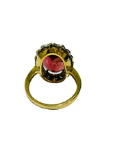 5.94ct Pink Tourmaline and Diamond 18ct Two Tone Gold Cocktail Ring