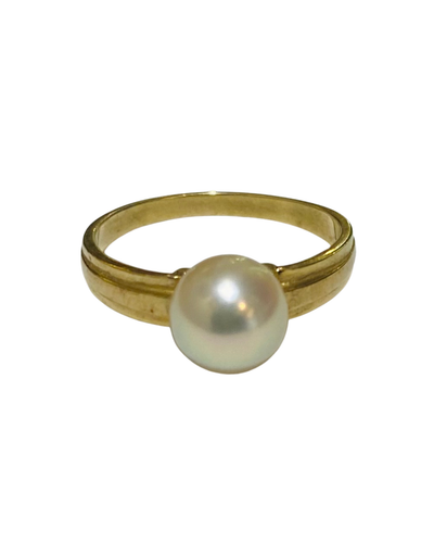 Antique 14ct Yellow Gold Cultured Seed Pearl Ring