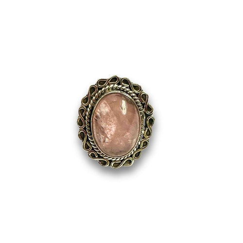 Rose Quartz and Sterling Silver Ring