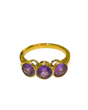 9ct Gold Amethyst Trilogy Ring