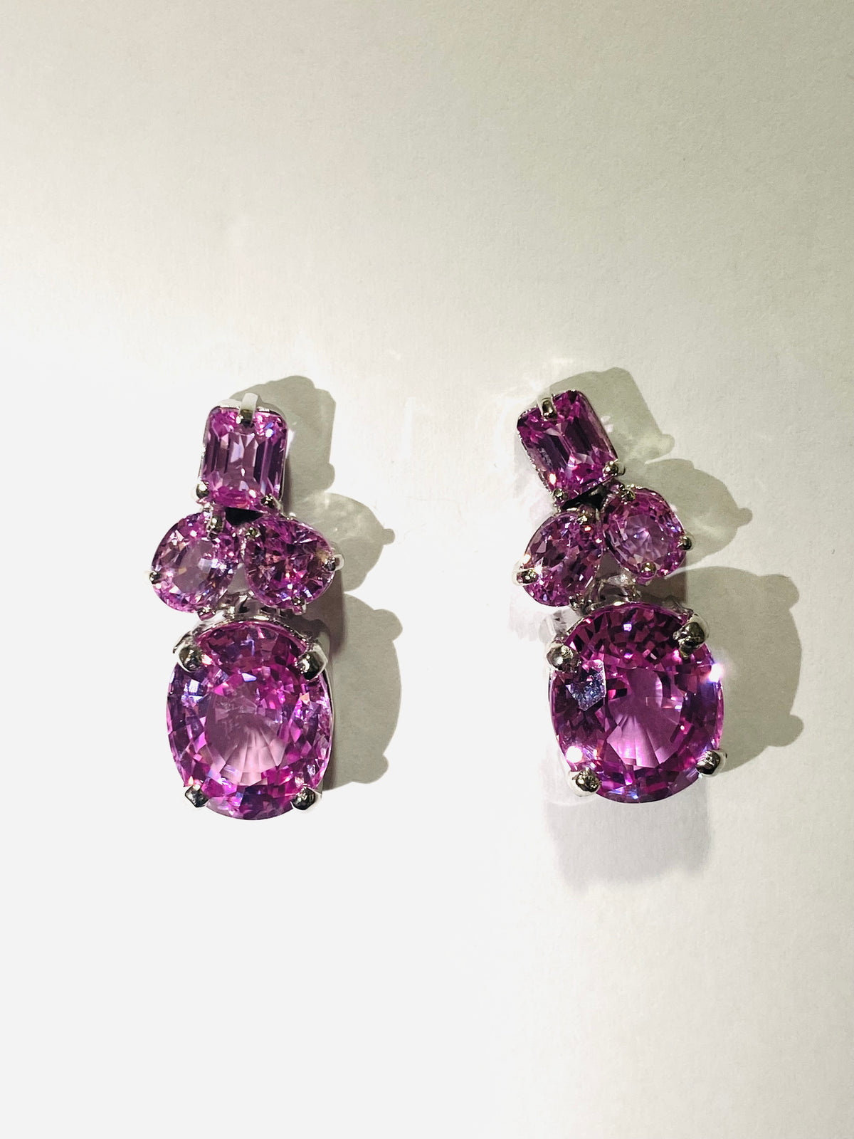 Pink Topaz Sterling Silver Stud Earrings