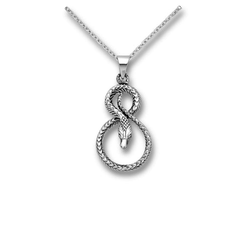 Sterling Silver Oxidized Snake Pendant