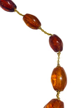 Antique Honey Amber Necklace in 18ct Yellow Gold