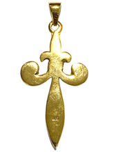 Sterling Silver Gold Plate Fleur-de-lis Pendant