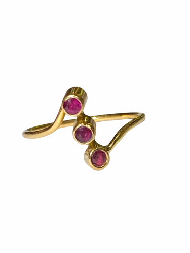 Gold Triple Ruby Ring