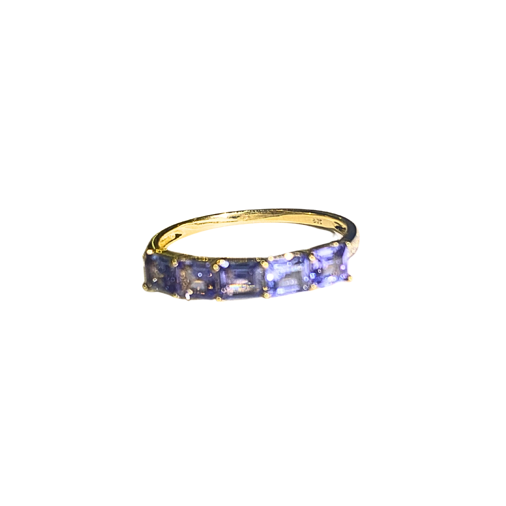 9ct Yellow Gold Diamond and Tourmaline Ring