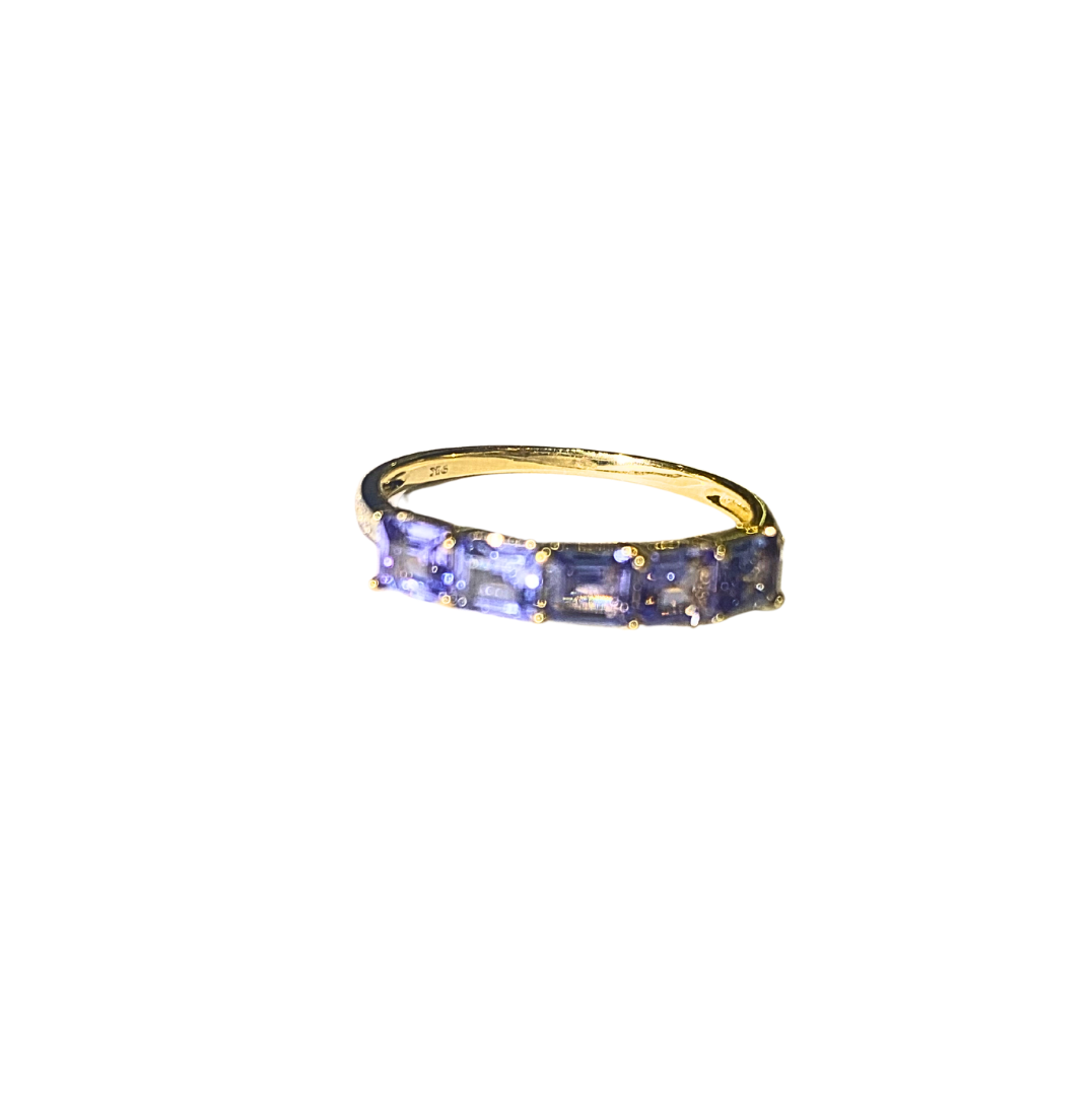 9ct Yellow Gold Diamond and Tourmaline Ring