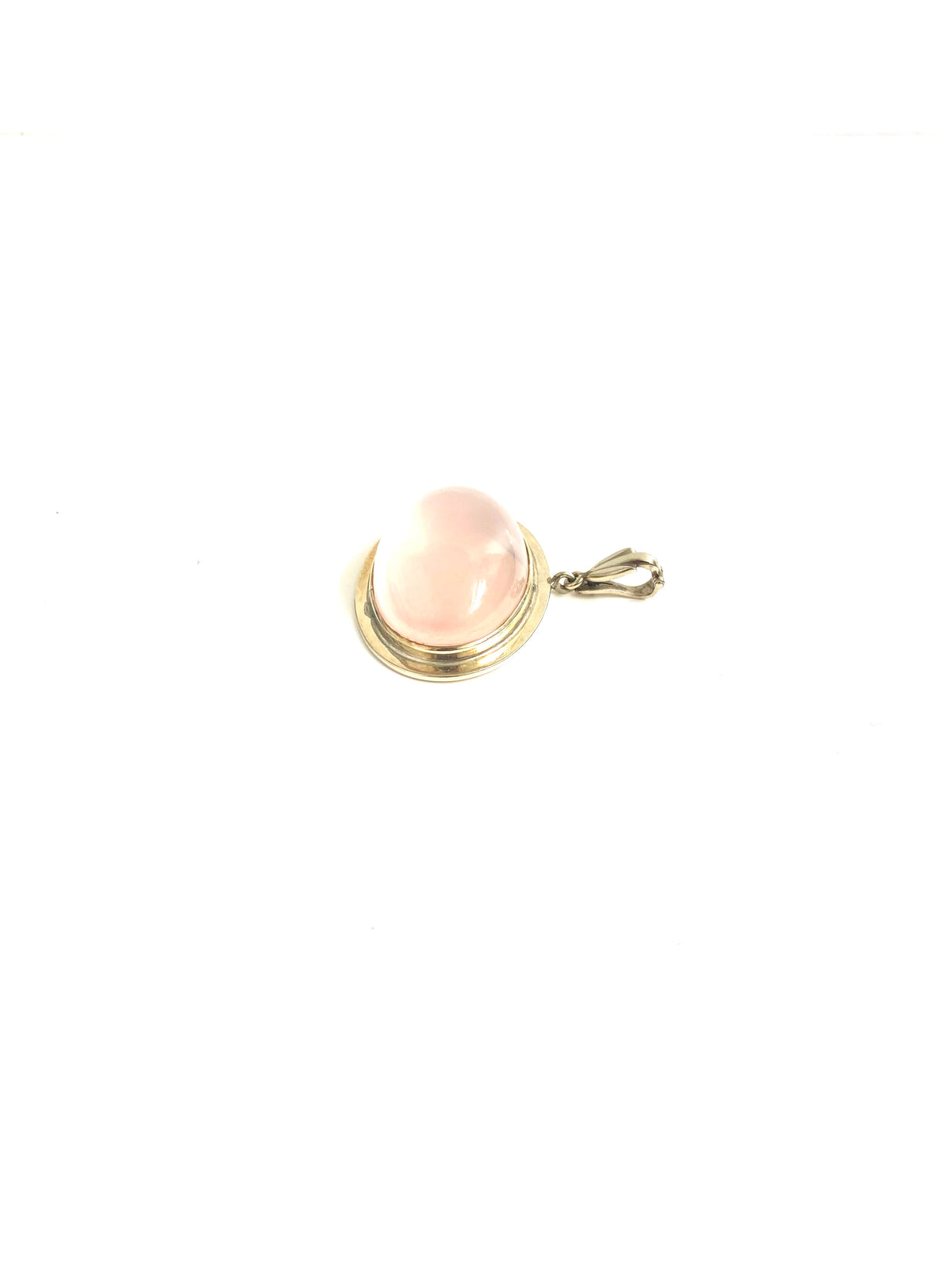 9ct White Gold Rose Quartz Enhancer Pendant