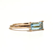 9ct Rose Gold, 1ct Natural Aquamarine Ring