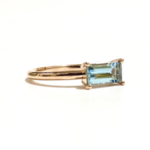 9ct Rose Gold, 1ct Natural Aquamarine Ring