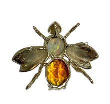 Sterling Silver Opal and Citrine Bee pendant