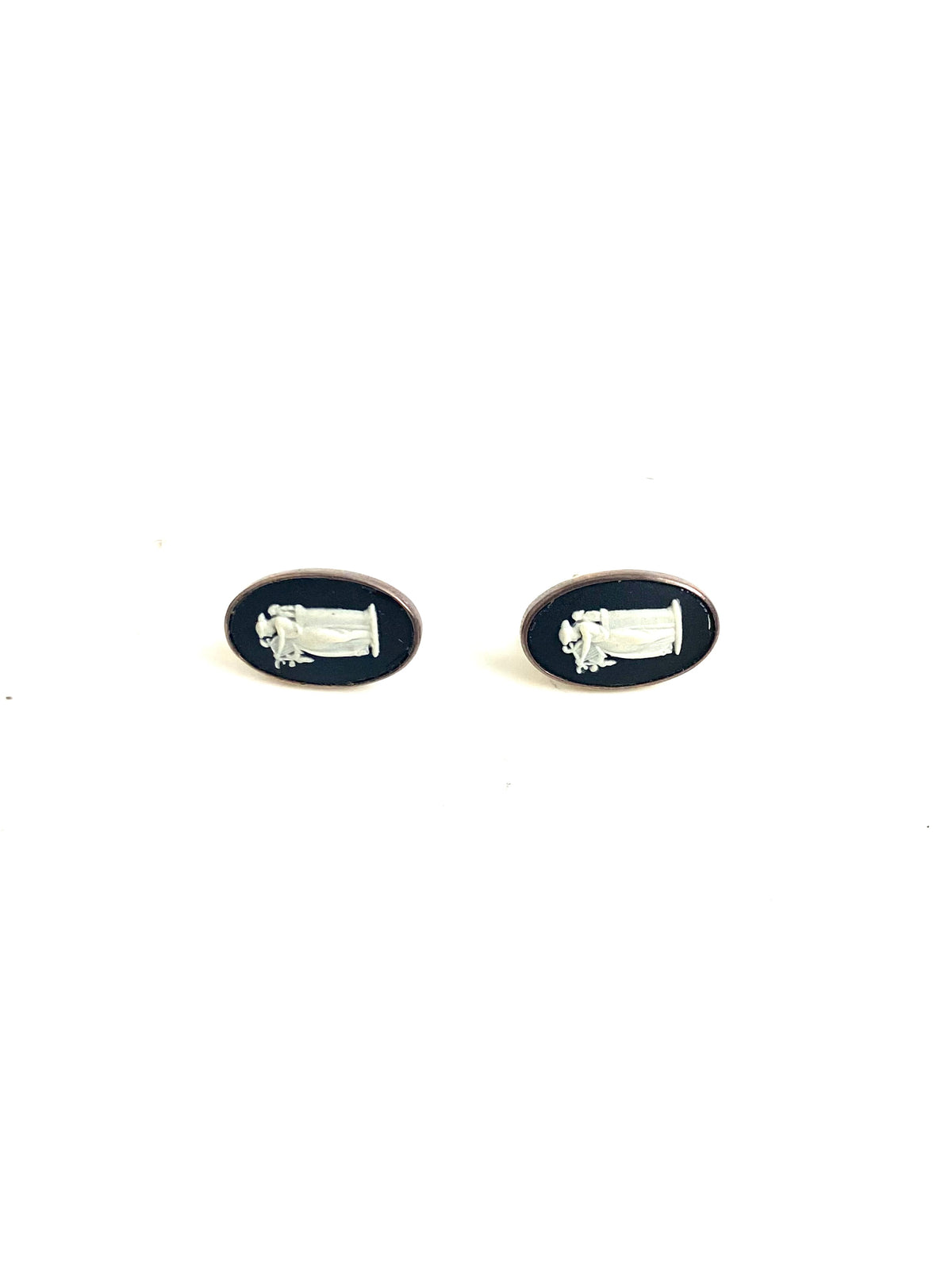 9ct White Gold Wedgwood Earthenware Earrings