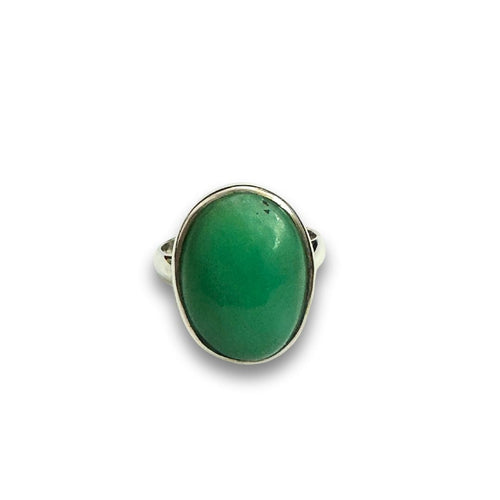 Round Chrysoprase ring sterling silver