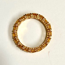 Sterling Silver Gold Plated Citrine Eternity Band