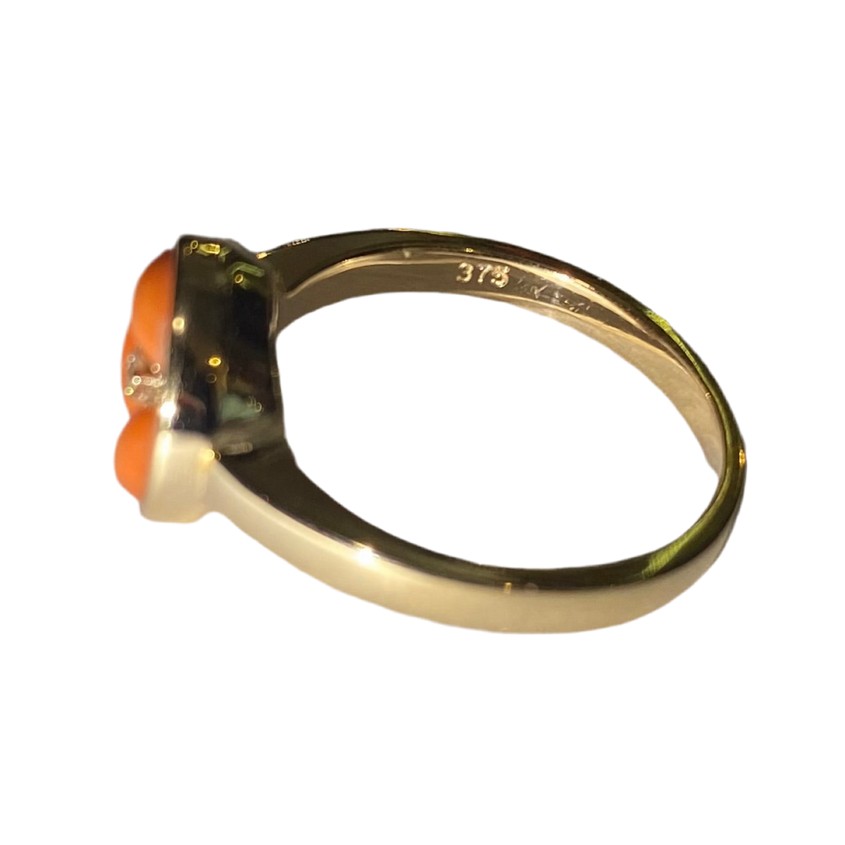 9ct Gold Coral Ring