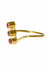 Gold Triple Ruby Ring