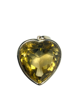 9ct Gold Yellow Topaz Faceted Heart Pendant