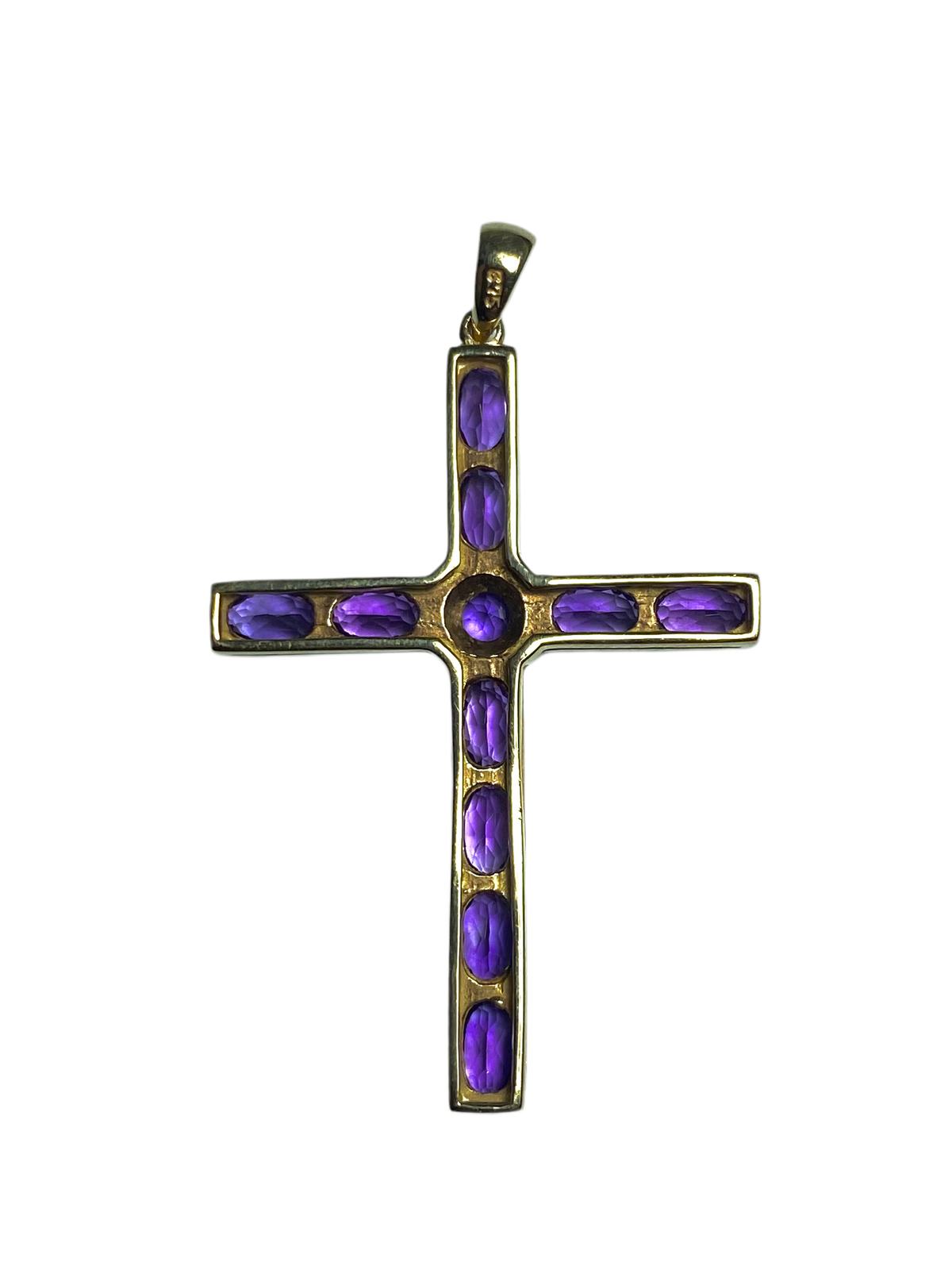 9ct Gold Cross Amethyst