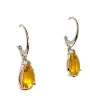 Sterling Silver Citrine Earrings – 15mm
