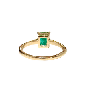 9ct Yellow Gold Natural Emerald Solitaire Ring