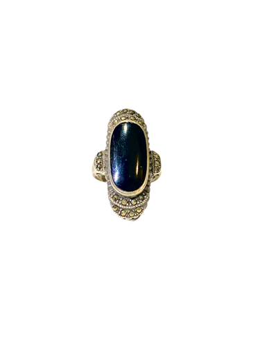 Black Onyx Ring in Sterling Silver