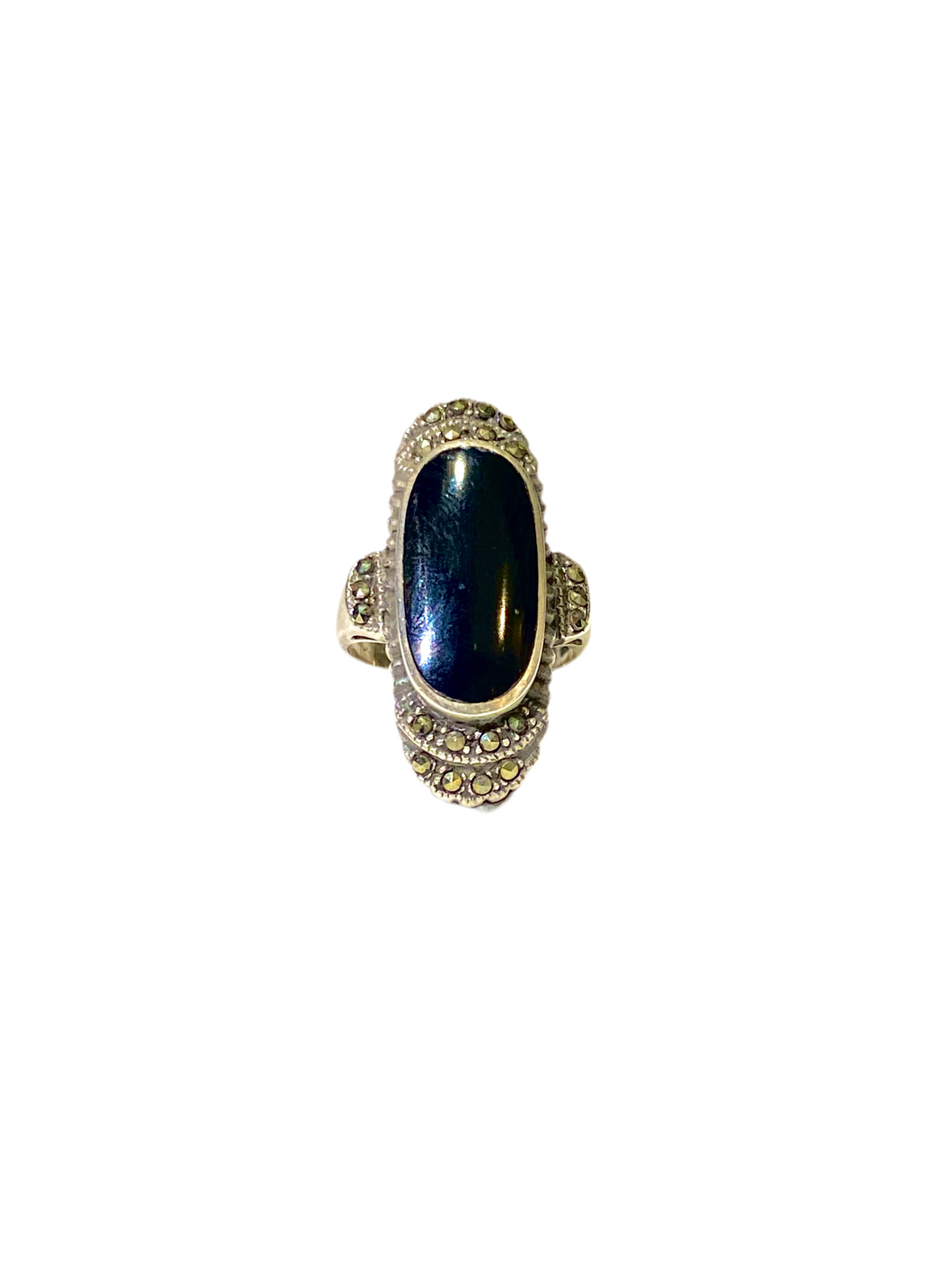 Black Onyx Ring in Sterling Silver