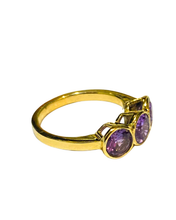 9ct Gold Amethyst Trilogy Ring