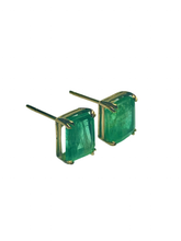 0.7ct Emerald Stud Earrings in 9ct Yellow Gold