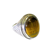 Sterling Silver Tigers Eye Cabochon Signet Ring