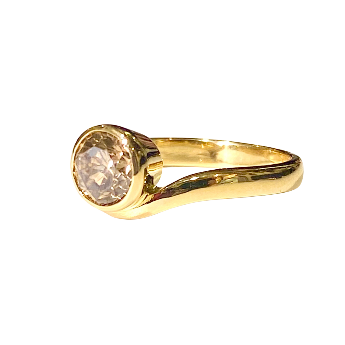 18ct Yellow Gold 1ct Cognac Diamond Statement Ring