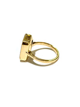 9ct Yellow Gold Bezel Set Onyx Ring with Centre Bezel Set Diamond