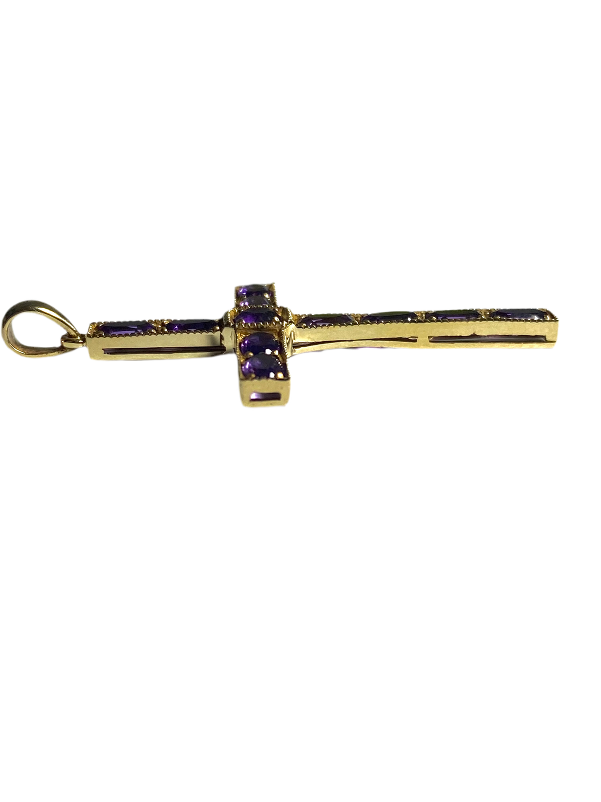 9ct Gold Cross Amethyst