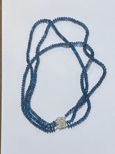 London Blue Topaz Stranded Necklace with a Sterling Silver Clasp
