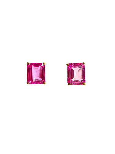 Pink Topaz Sterling Silver Stud Earrings